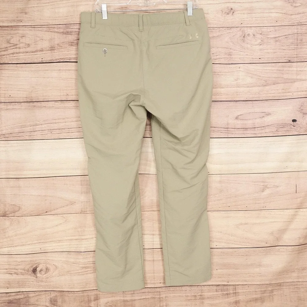 Under Armour Pants Mens 34x30 Beige Chino Straight Stretch Golf Performance